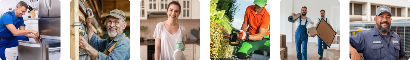 Smartphone displaying a house cleaning service website with multiple custom domain options.